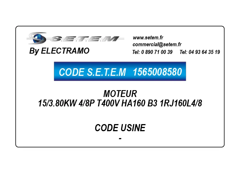 1565008580-MOTEUR ELECTRAMO 15/3.80KW 4/8P T400V HA160 B3 1RJ160L4/8