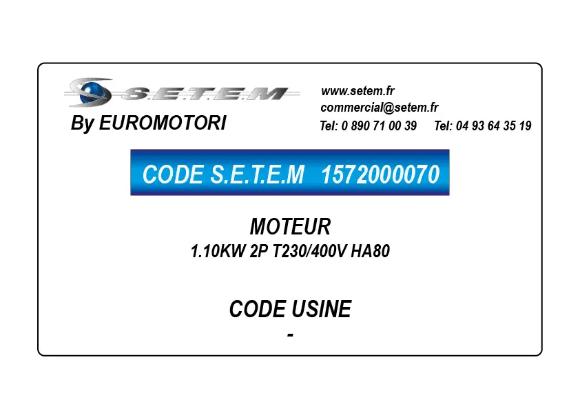 1572000070-MOTEUR EUROMOTORI 1.10KW 2P T230/400V HA80