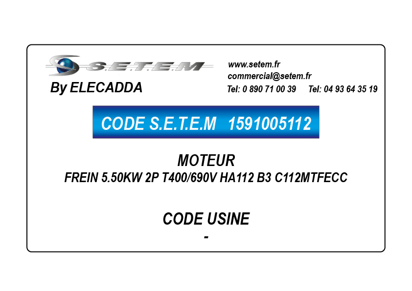 MOTEUR FREIN 5.50KW 2P T400/690V HA112 B3 C112MTFECC