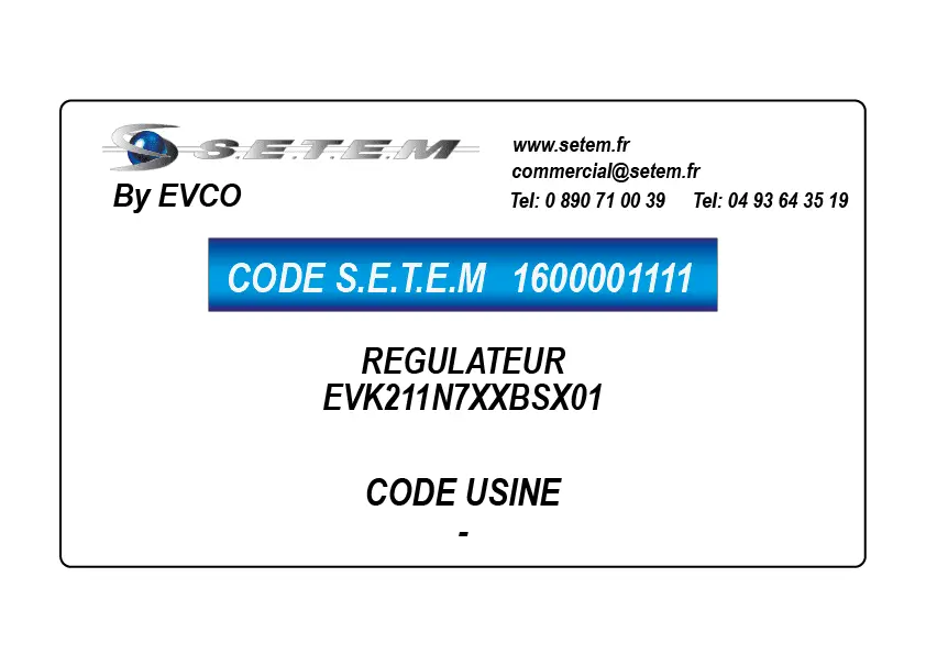 1600001111-REGULATEUR EVCO EVK211N7XXBSX01