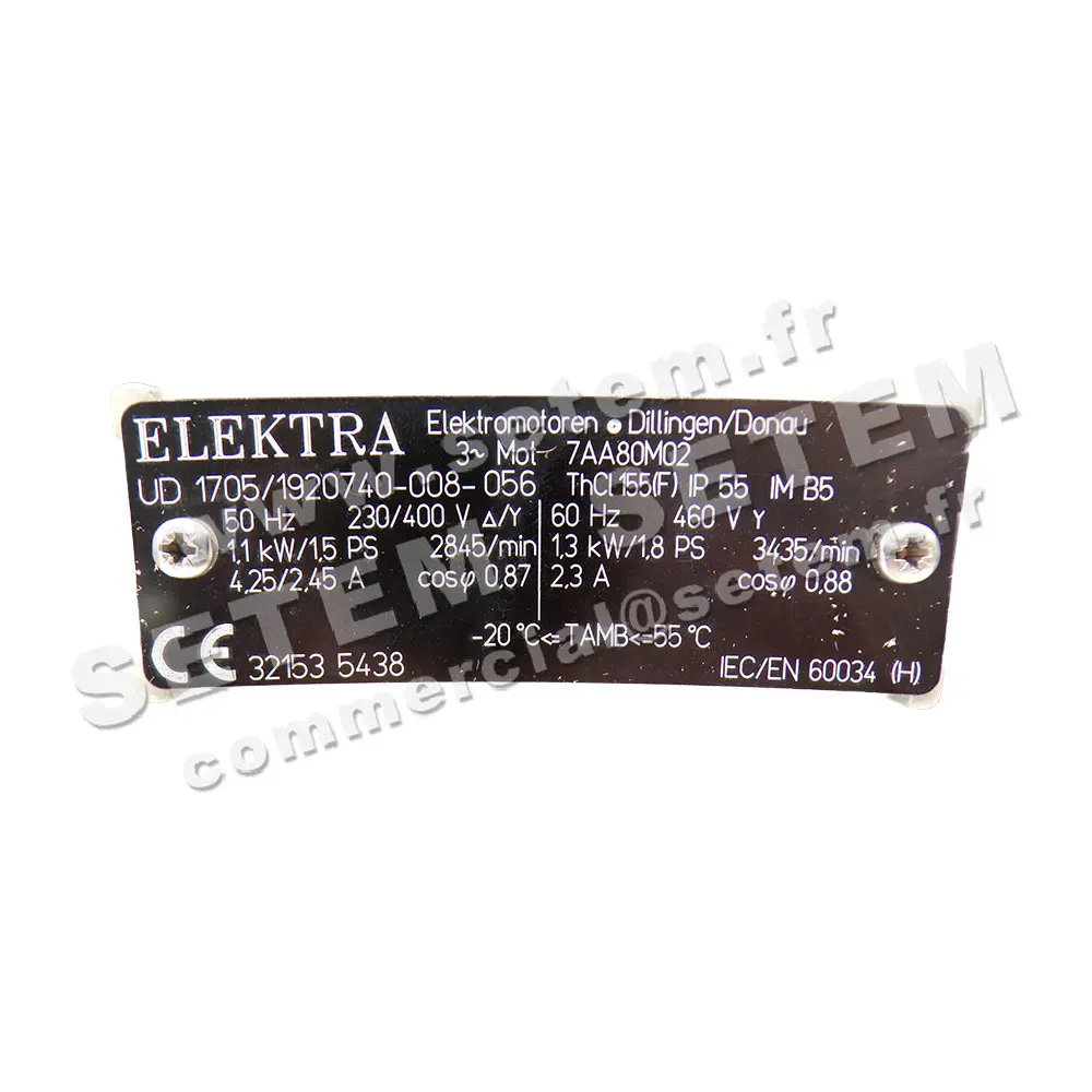1614000136-MOTEUR ELEKTRA MOTOREN 1.30KW 2P T460V 60HZ HA80 B5 7AA80M02 8