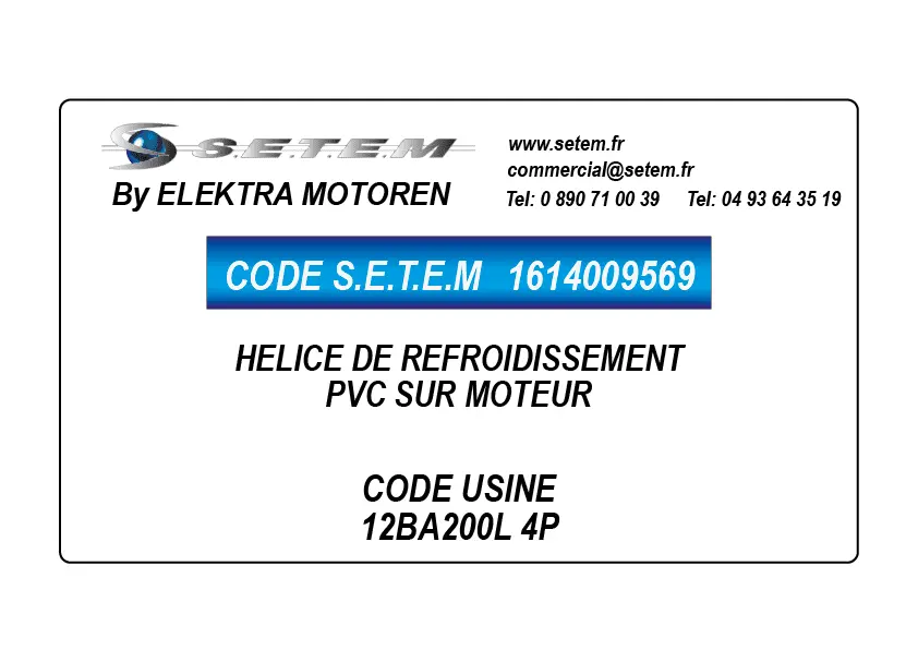 1614009569-HELICE DE REFROIDISSEMENT PVC SUR MOTEUR ELEKTRAMOT 12BA200L 4P