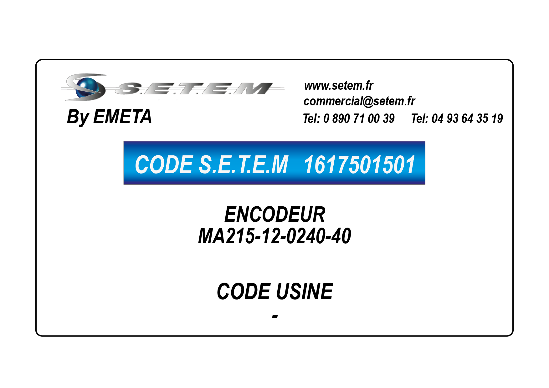 ENCODEUR MA215-12-0240-40 2