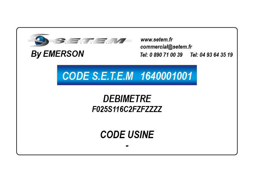 DEBIMETRE F025S116C2FZFZZZZ