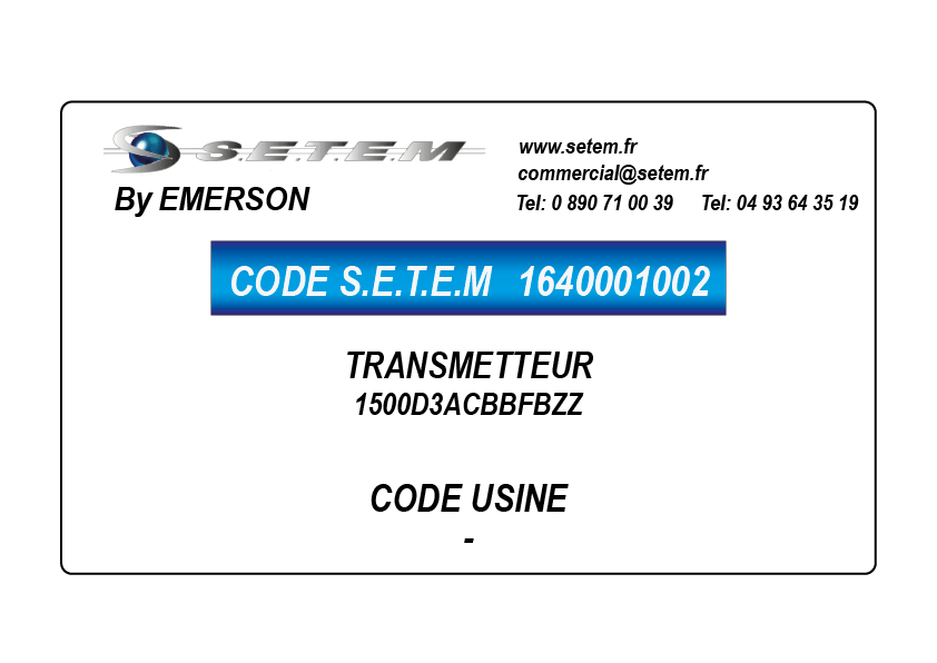 TRANSMETTEUR 1500D3ACBBFBZZ
