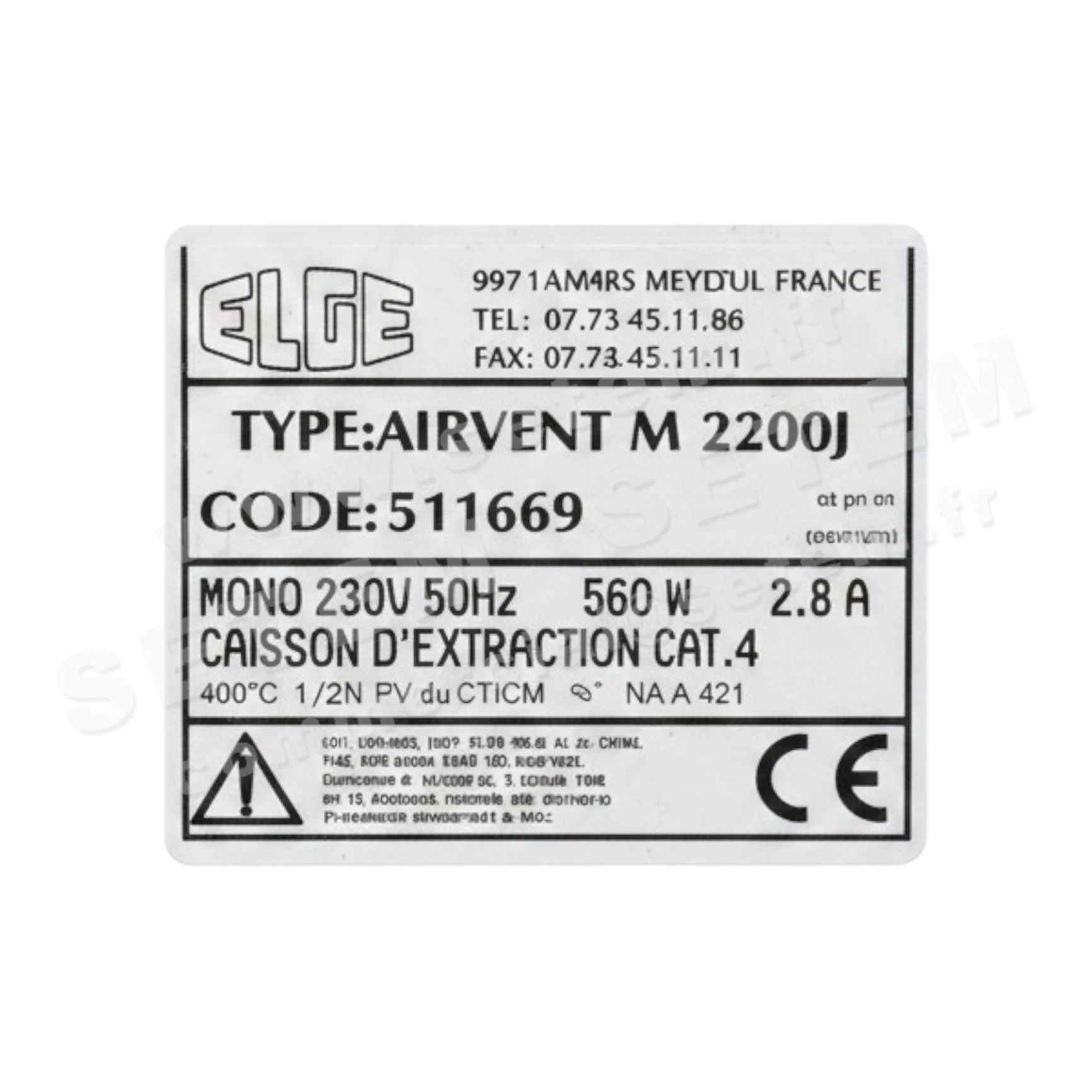 1647002010-CAISSON ELGE AIRVENT M2200J *511669*