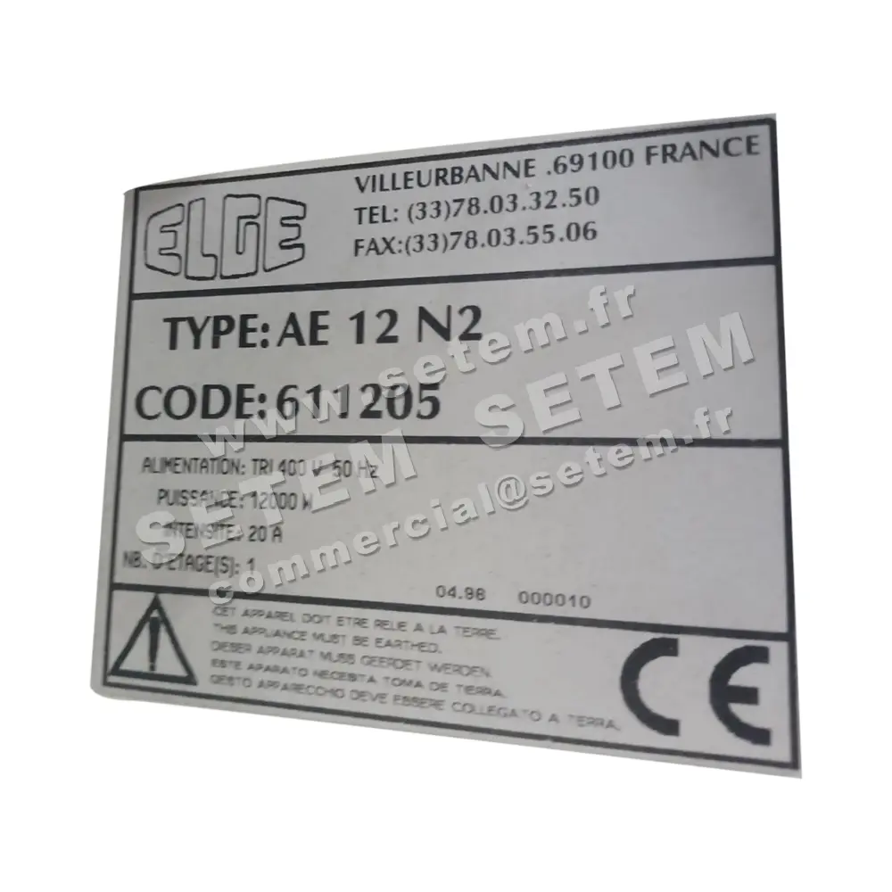 1647002030-AEROTHERME ELGE AE12N2 *611205* 2