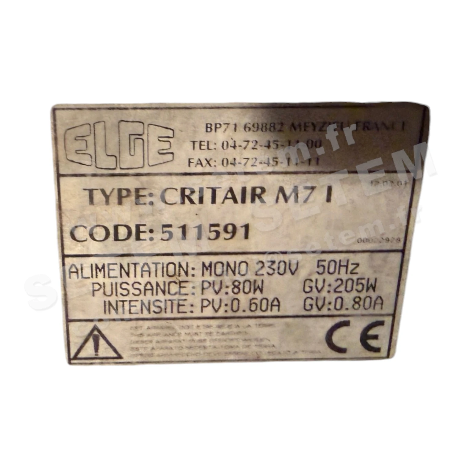 CAISSON CRITAIR M7I *511591* 2