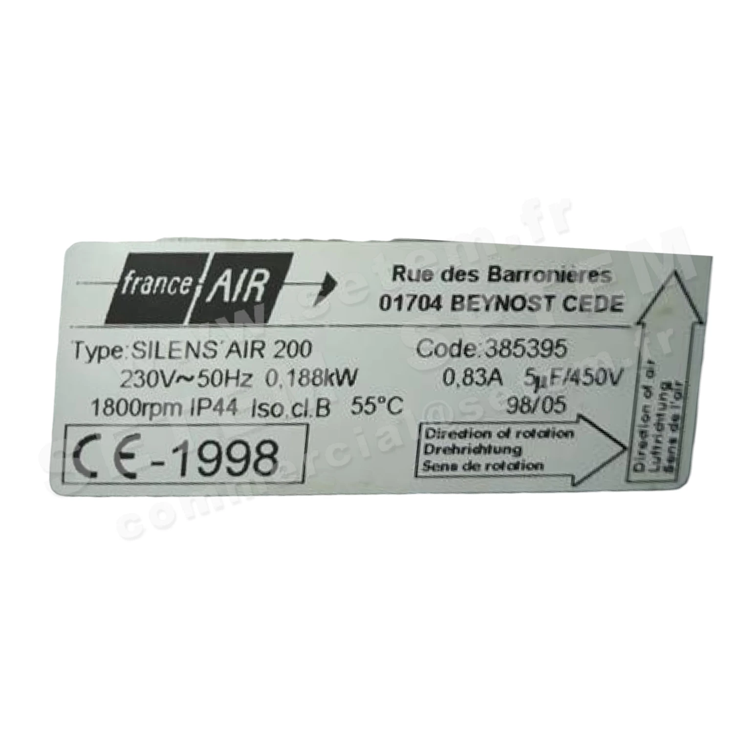 1801000001-CAISSON FRANCEAIR SILENS'AIR C200