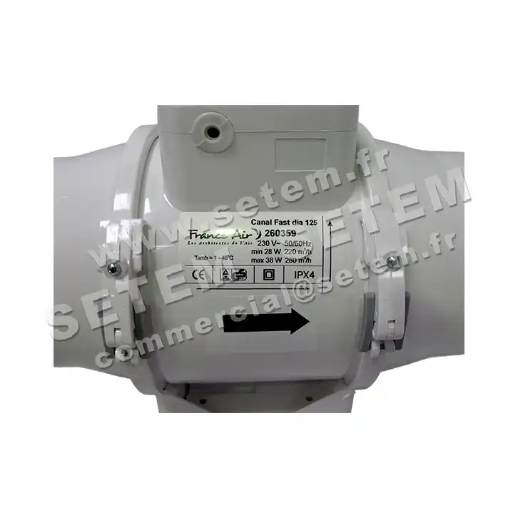 1801000125-VENTILATEUR FRANCEAIR CANAL FAST D125 *260359* 6