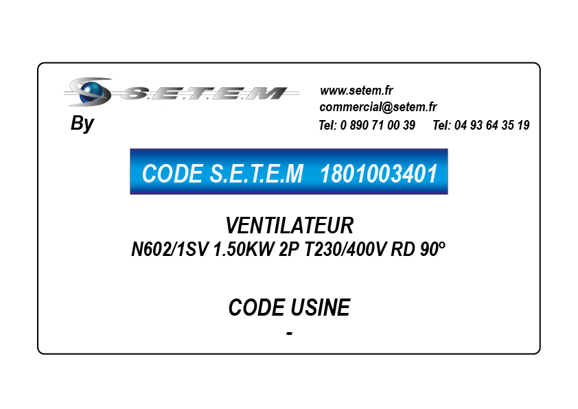 VENTILATEUR N602/1SV 1.50KW 2P T230/400V RD 90° 2
