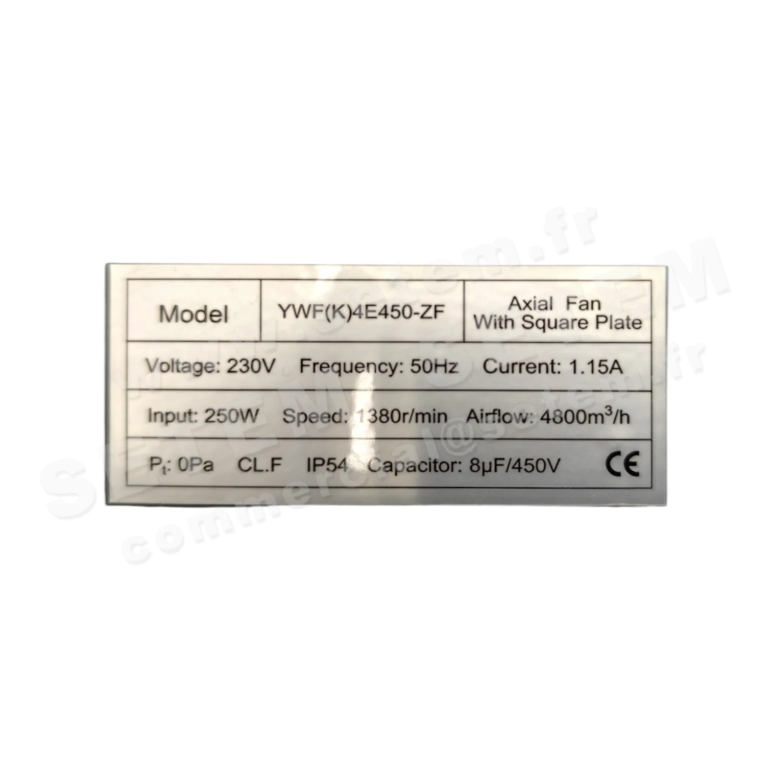 VENTILATEUR HELIPAC MURAL 3 4/450M YWF(K)4E450-ZF *61033895* 3