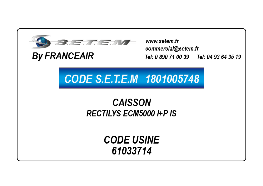 CAISSON RECTILYS ECM5000 I+P IS *61033714*