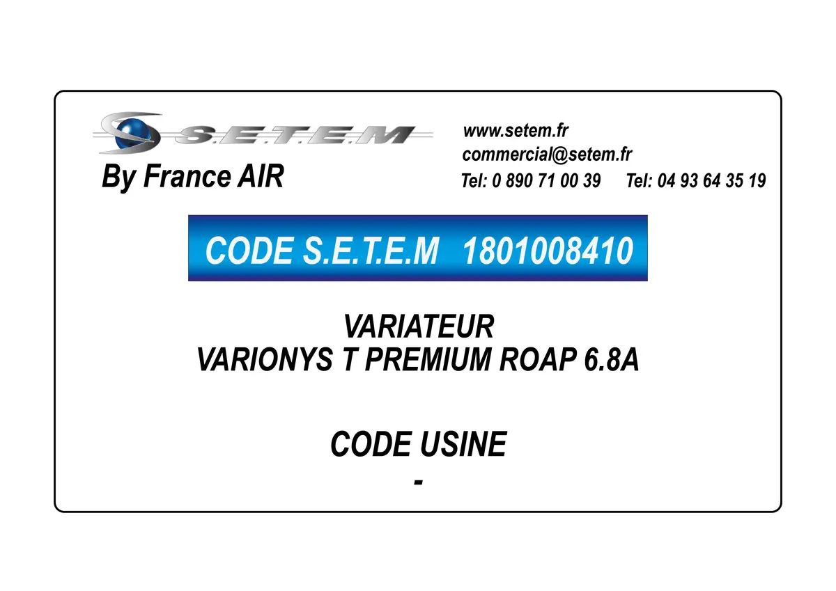 1801008410-VARIATEUR VARIONYS T PREMIUM ROAP 6.8A FRANCEAIR