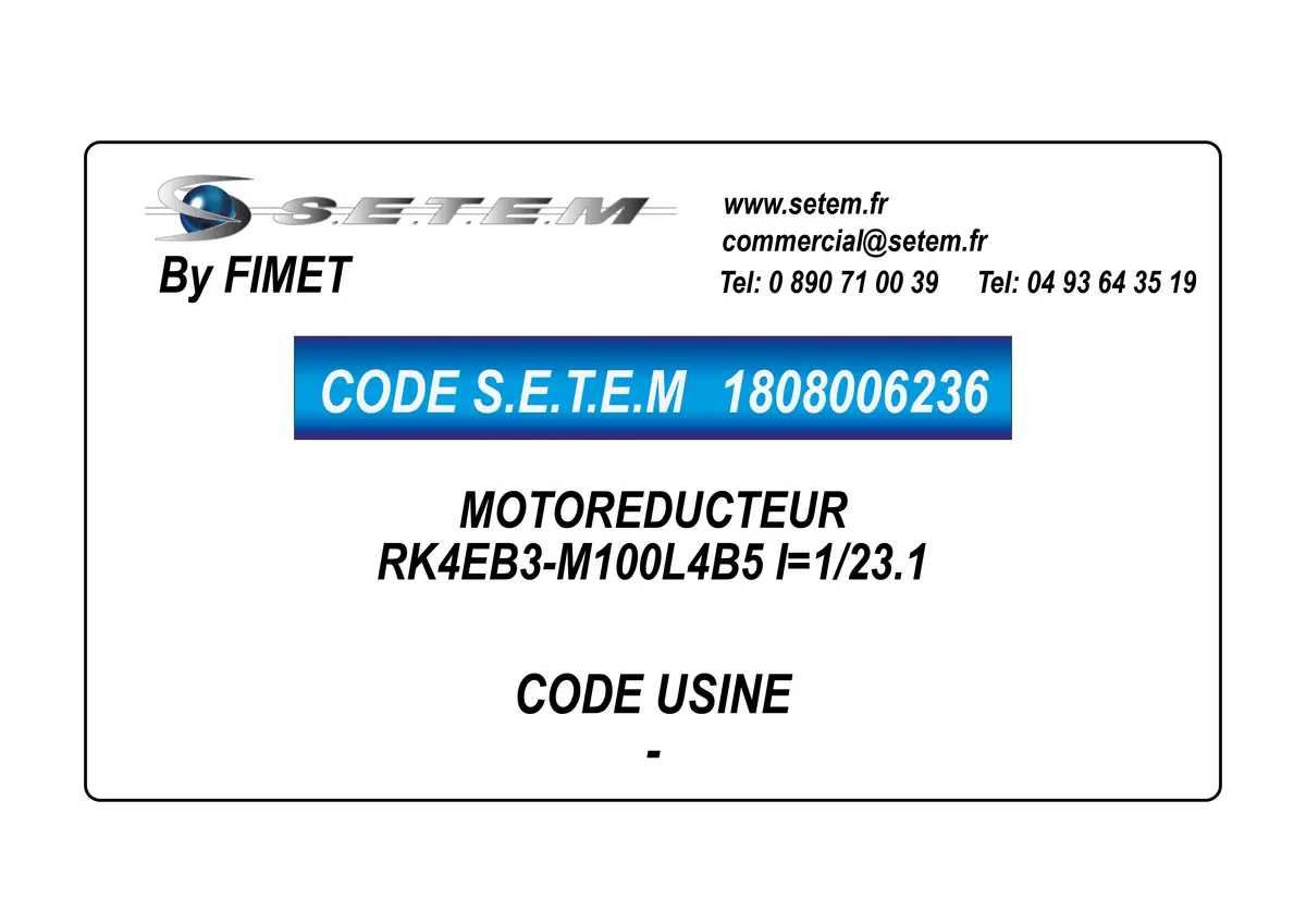 1808006236-MOTOREDUCTEUR FIMET RK4EB3-M100L4B5 I=1/23.1