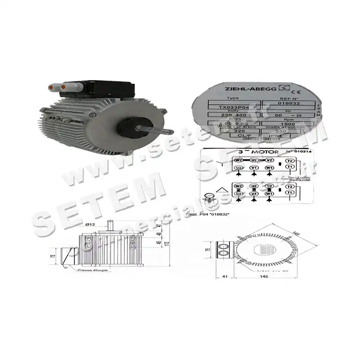 1809000001-MOTEUR FMV TX033P04 220/330W 4P T230/400V *18832* 3