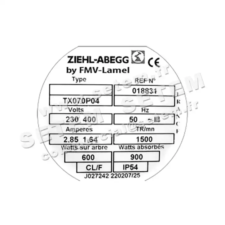 1809000003-MOTEUR FMV TX070P04 600/900W 4P T230/400V *18831* 3