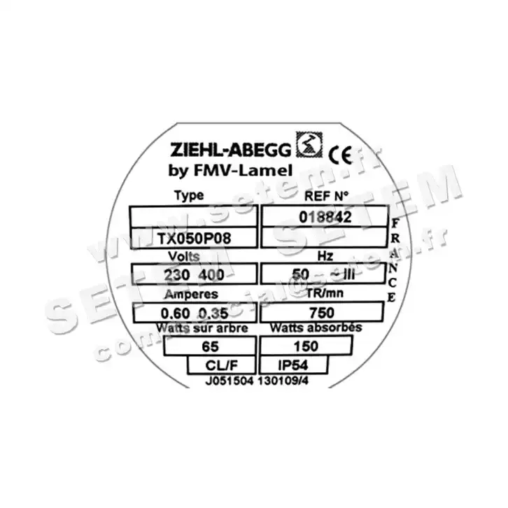 1809000011-MOTEUR FMV TX050P08 65/150W 8P T230/400V *18842* 3