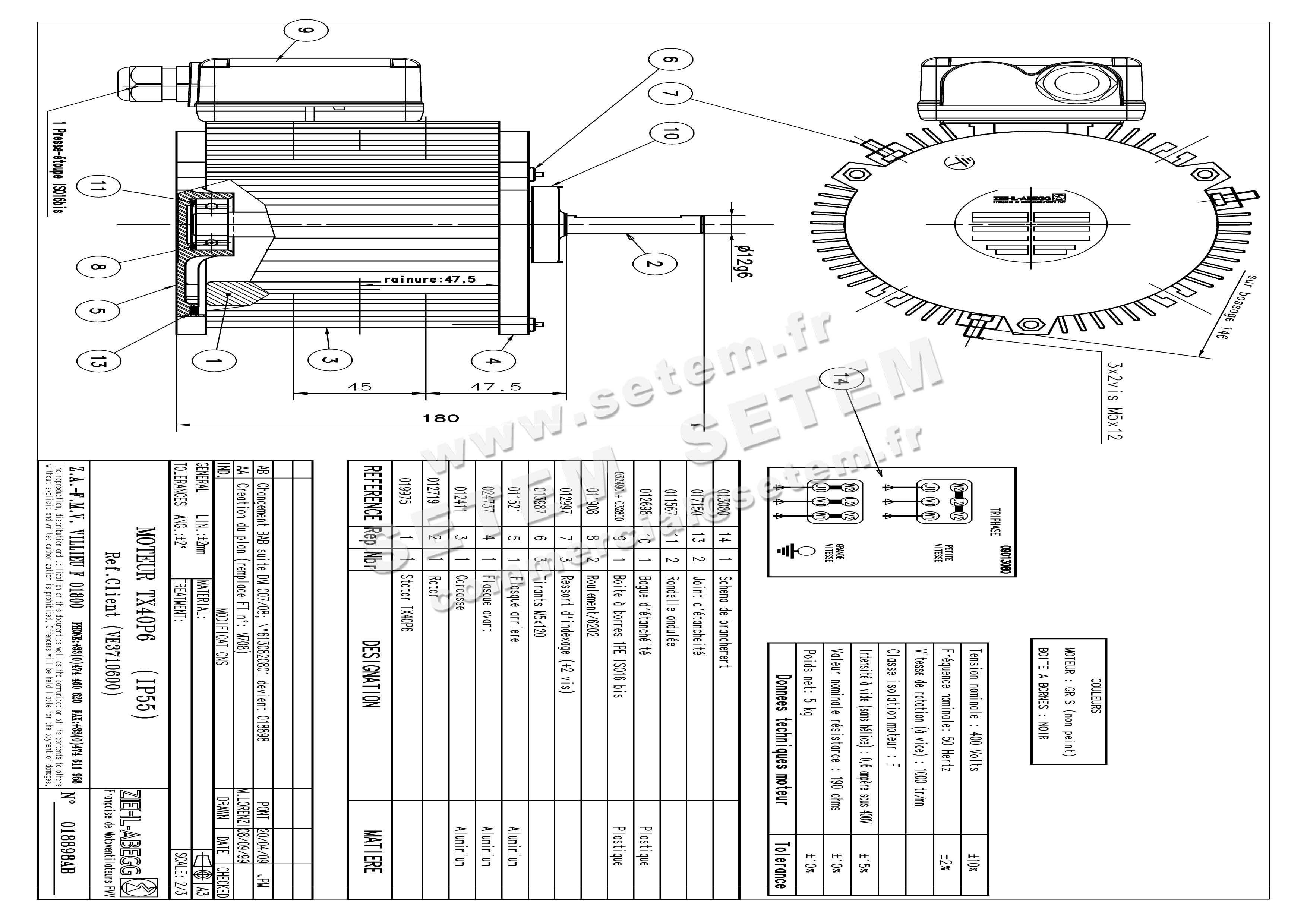 1809000017-MOTEUR FMV TX40P6 *22724*