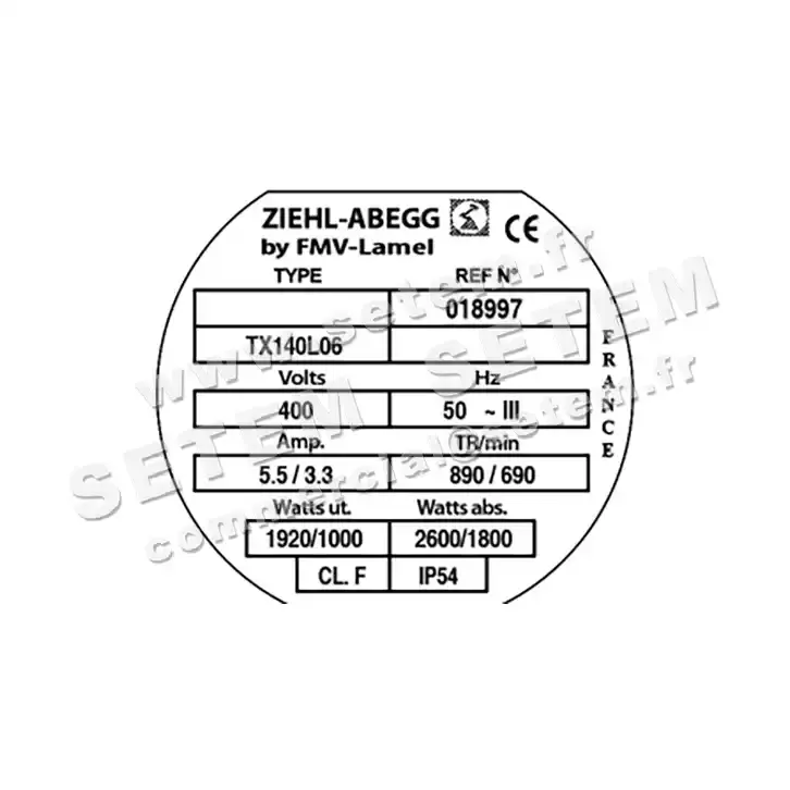 1809000029-MOTEUR FMV TX140L06 1920/2600W 6P T400V 2V *18997* 3