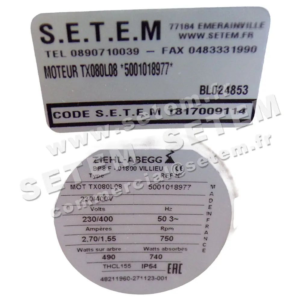 1809000043-MOTEUR FMV TX080L08 490/740W 8P T230/400V *18977*