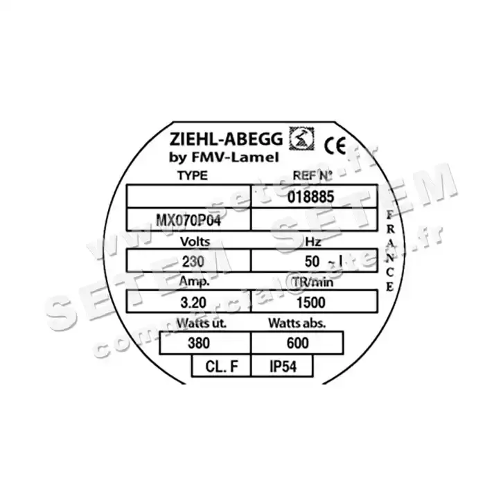 1809000054-MOTEUR FMV MX070P04 380/600W 4P M230V *18885* 3