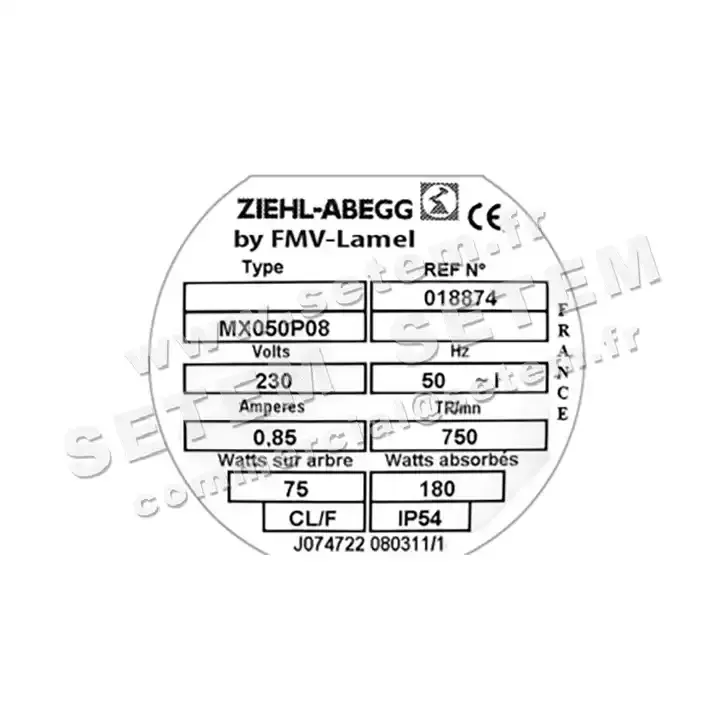 1809000061-MOTEUR FMV MX050P08 75/180W 8P M230V *18874* 3
