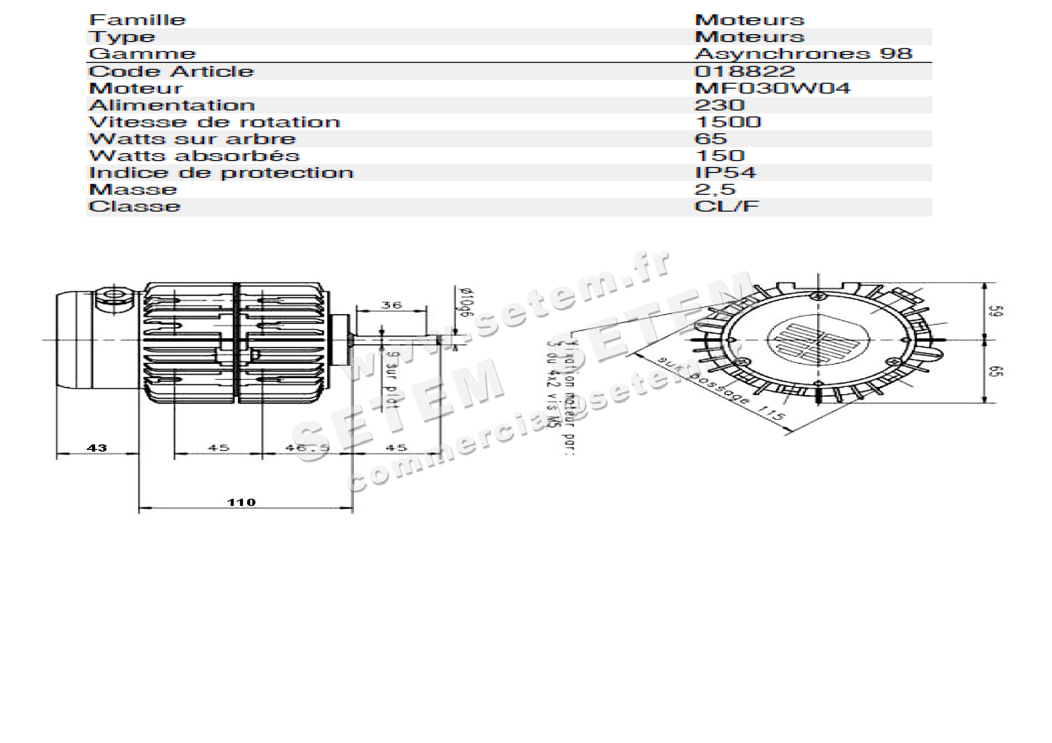 1809000080-MOTEUR FMV MF030W4 65/150W 4P M230V *18822* 3