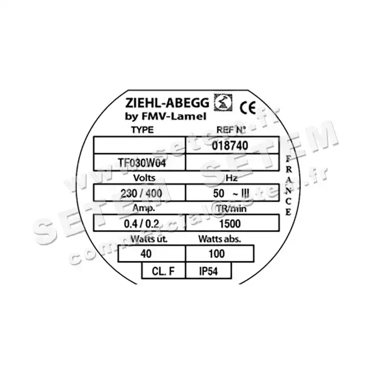 1809000105-MOTEUR FMV TF030W04 40/100W 4P T230/400V *18740* 3