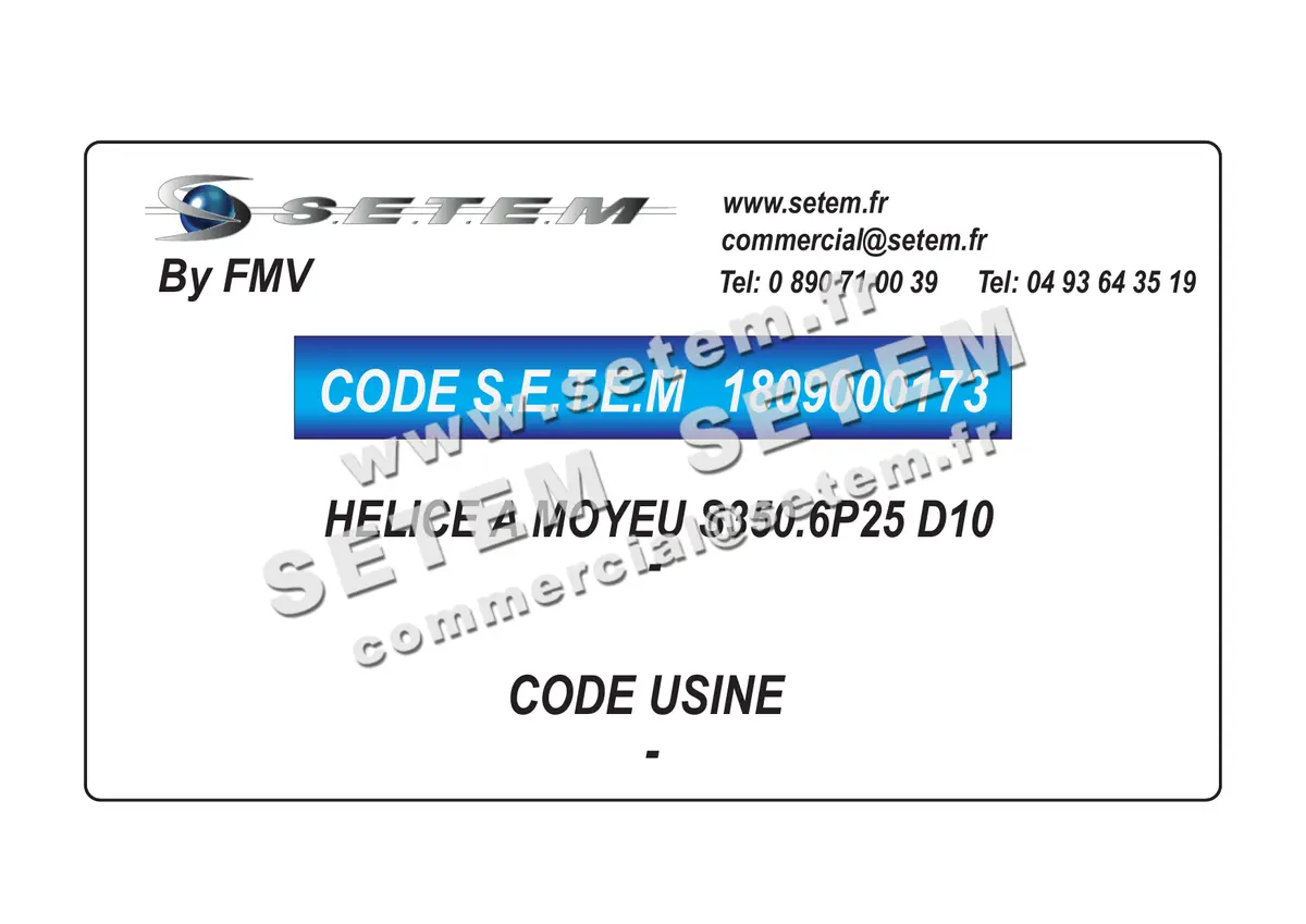 1809000173-HELICE A MOYEU S350.6P25 D10 FMV