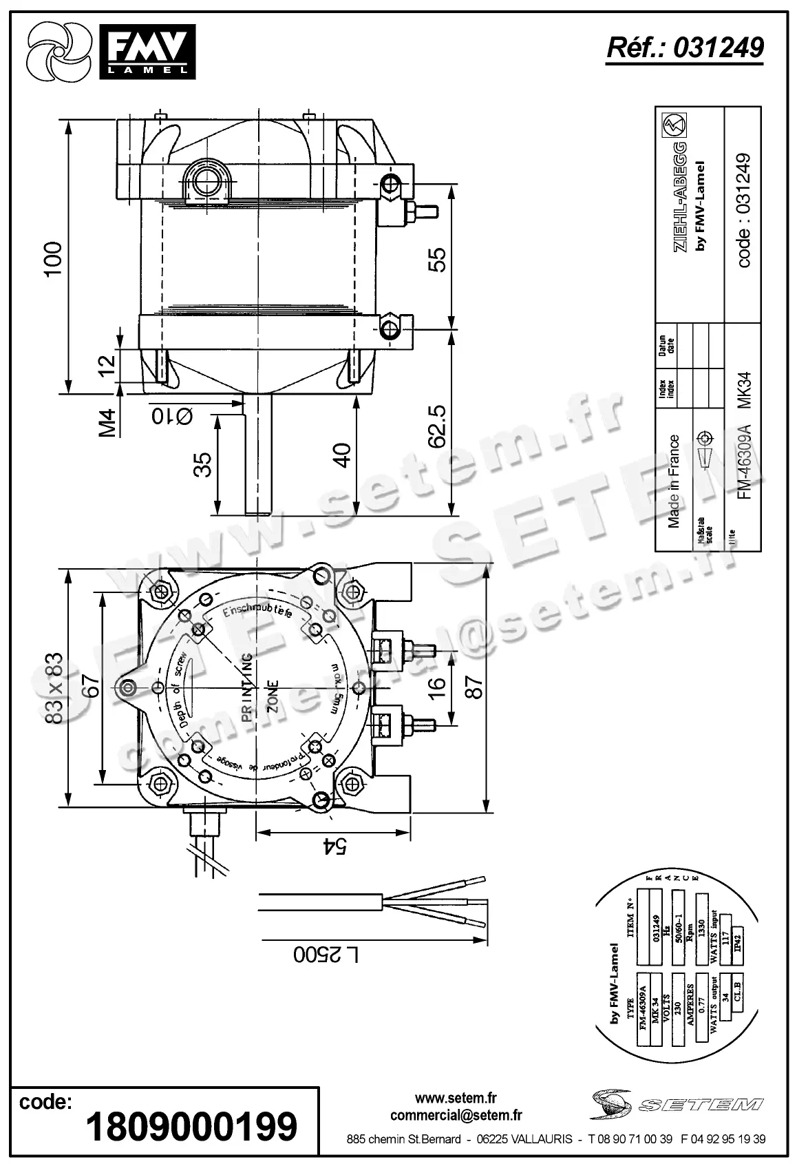 1809000199-MOTEUR FMV MK34 FM.46309A *31249* 2