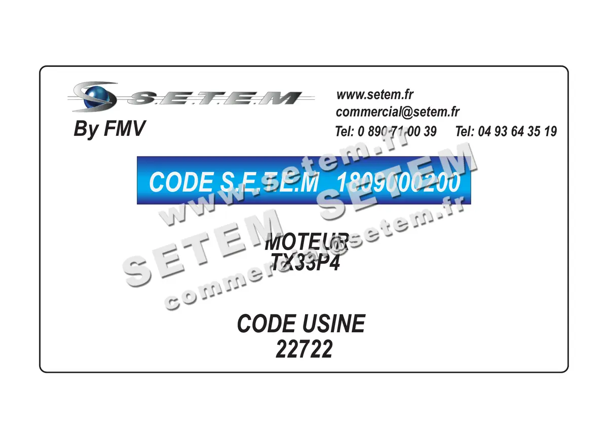 1809000200-MOTEUR FMV TX33P4 *22722*