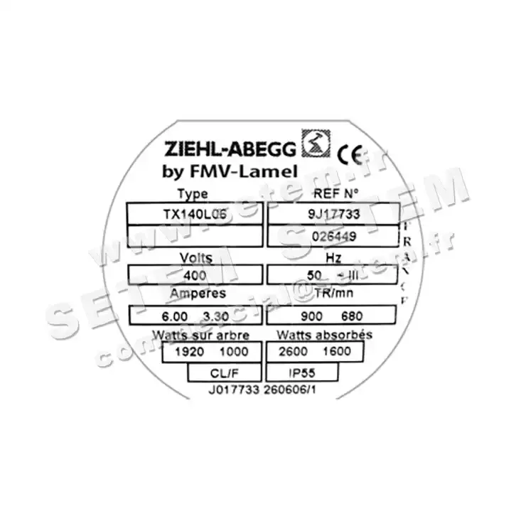 1809000205-MOTEUR FMV TX140L6 T400V *26449* 3