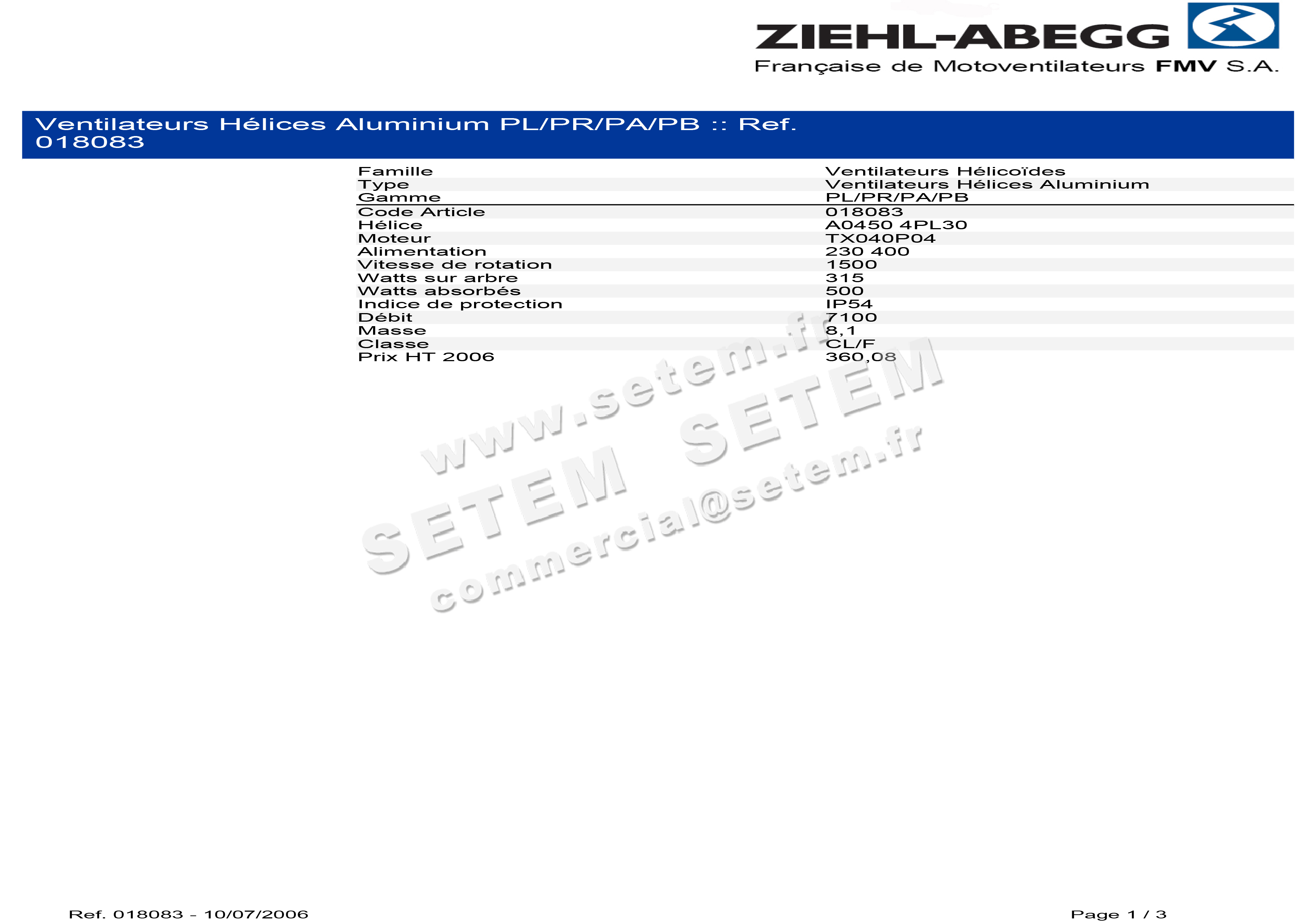 1809000433-VENTILATEUR FMV A450PL30.TX40P4 *18083*