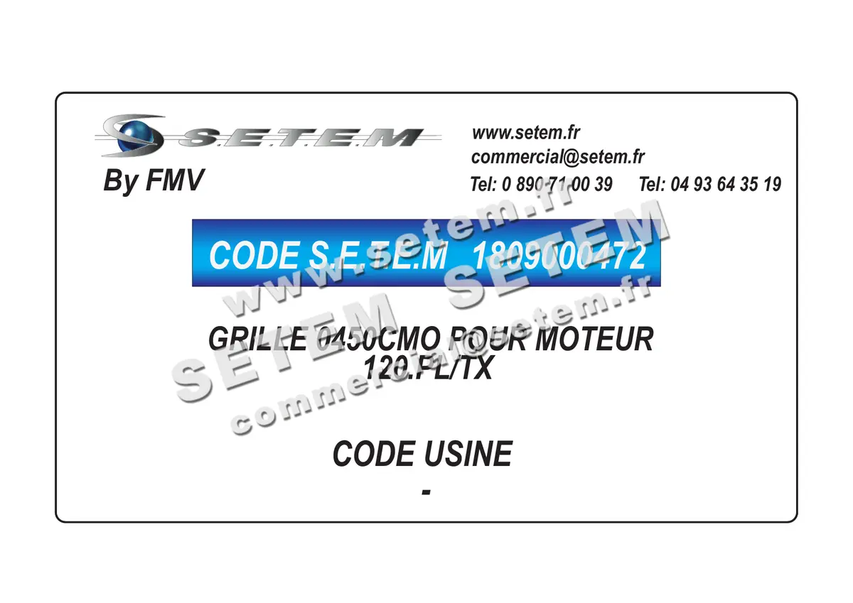 1809000472-GRILLE FMV 0450CMO POUR MOTEUR * 120.PL/TX*