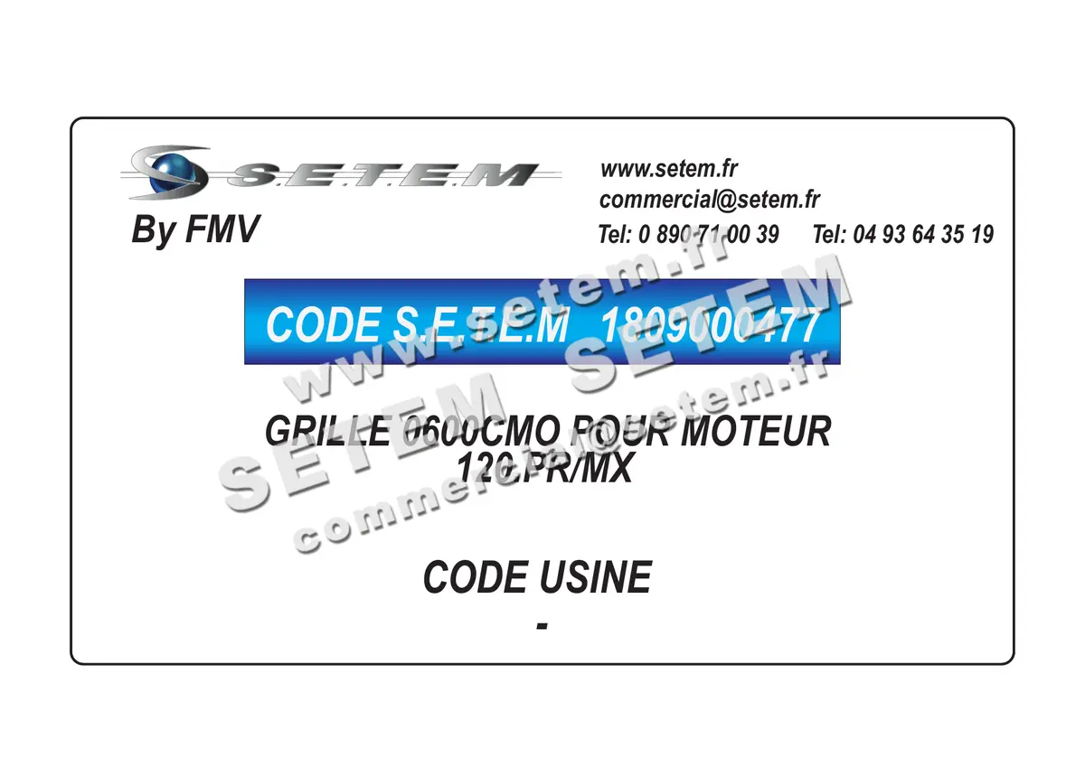 1809000477-GRILLE FMV 0600CMO POUR MOTEUR * 120.PR/MX*