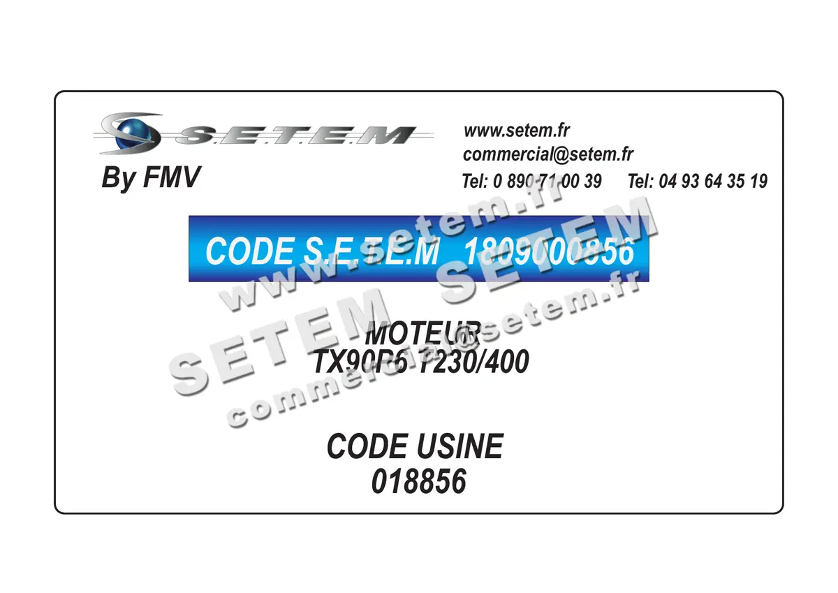 1809000856-MOTEUR FMV TX90P6 T230/400 *18856*