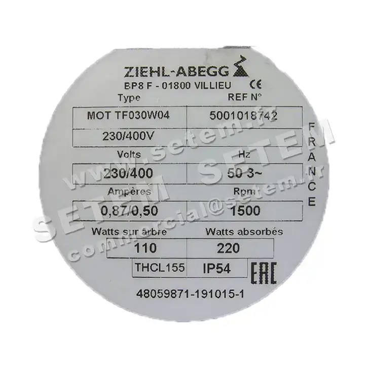 1809001190-MOTEUR FMV TF030W04 110/220W 4P T230/400V *5001018742*