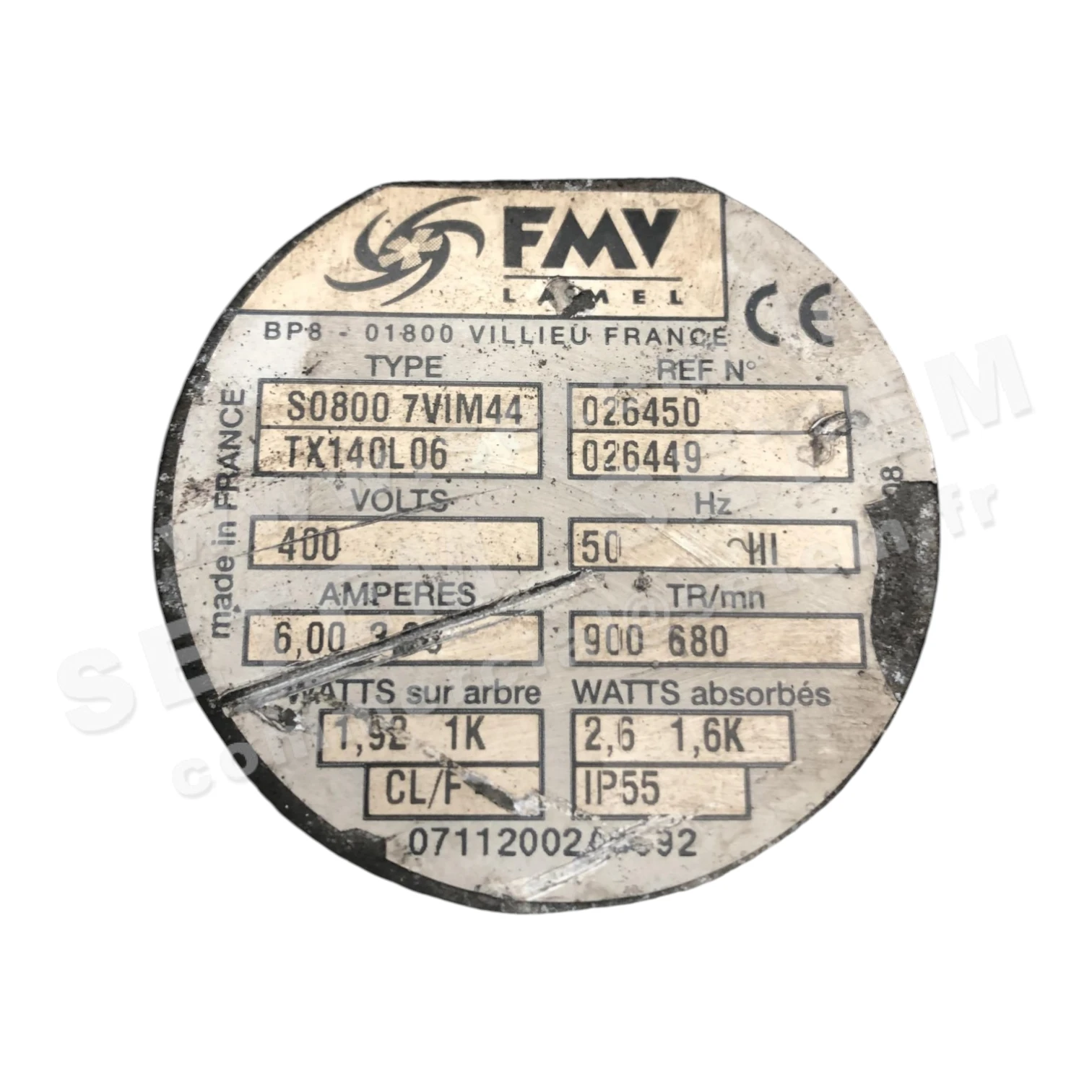 1809001244-VENTILATEUR FMV S0800.7VIM44.TX140L06 026449 *26450*