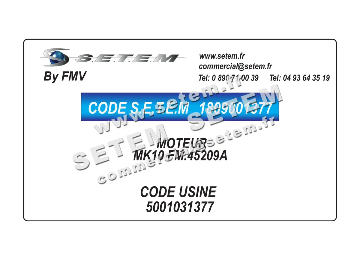 1809001377-MOTEUR FMV MK10 FM.45209A *5001031377* 5