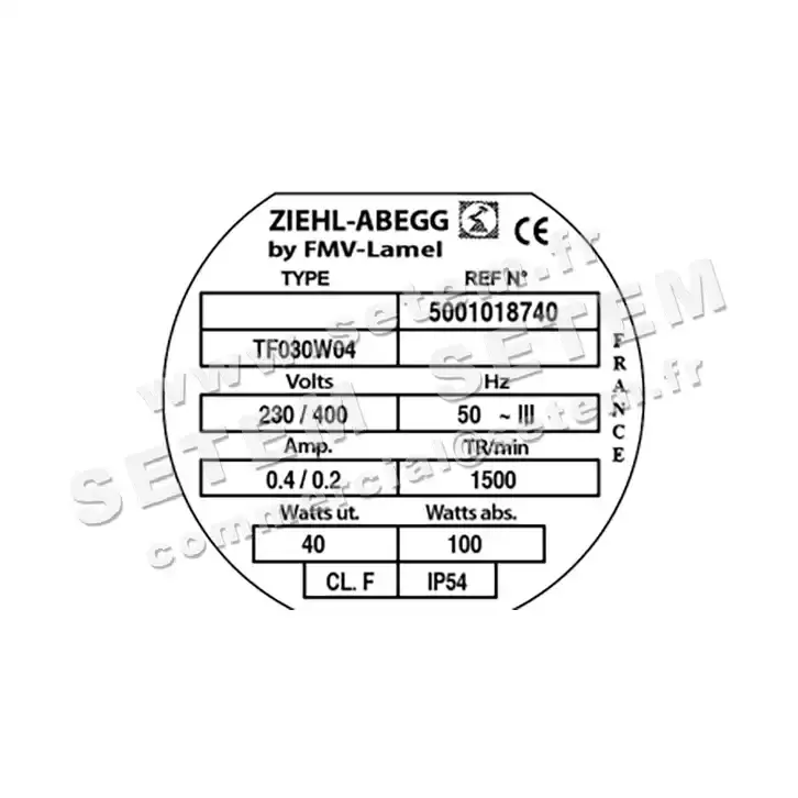 1809001471-MOTEUR FMV TF030W04 40/100W 4P T230/400V *5001018740* 2