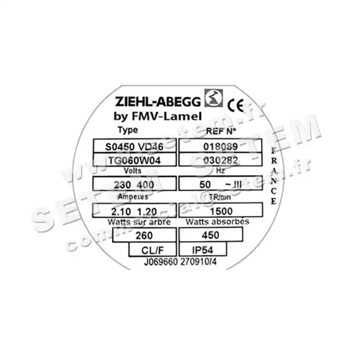 1809001624-VENTILATEUR FMV S0450VD46.TG060W04 *18089* 2