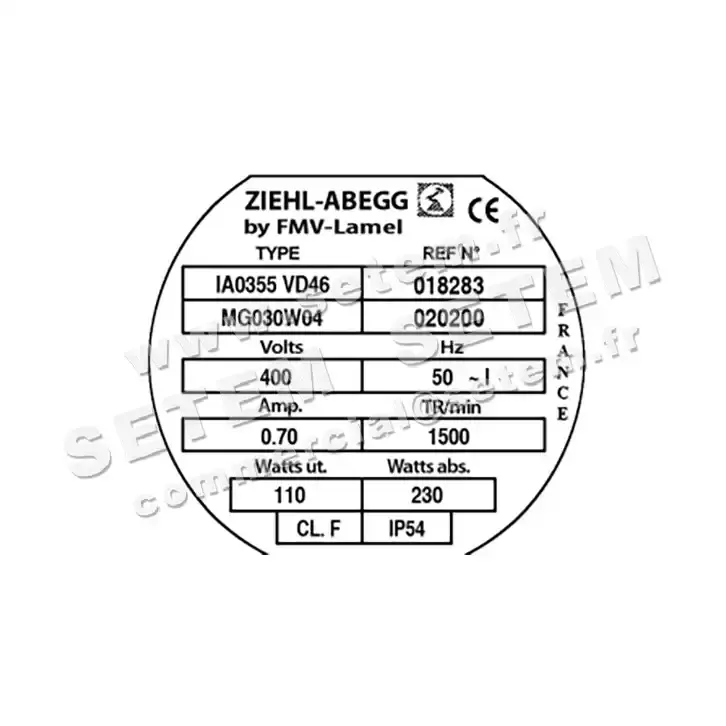 1809002187-VENTILATEUR FMV IA0355VD46.MG030W04 *18283* 3