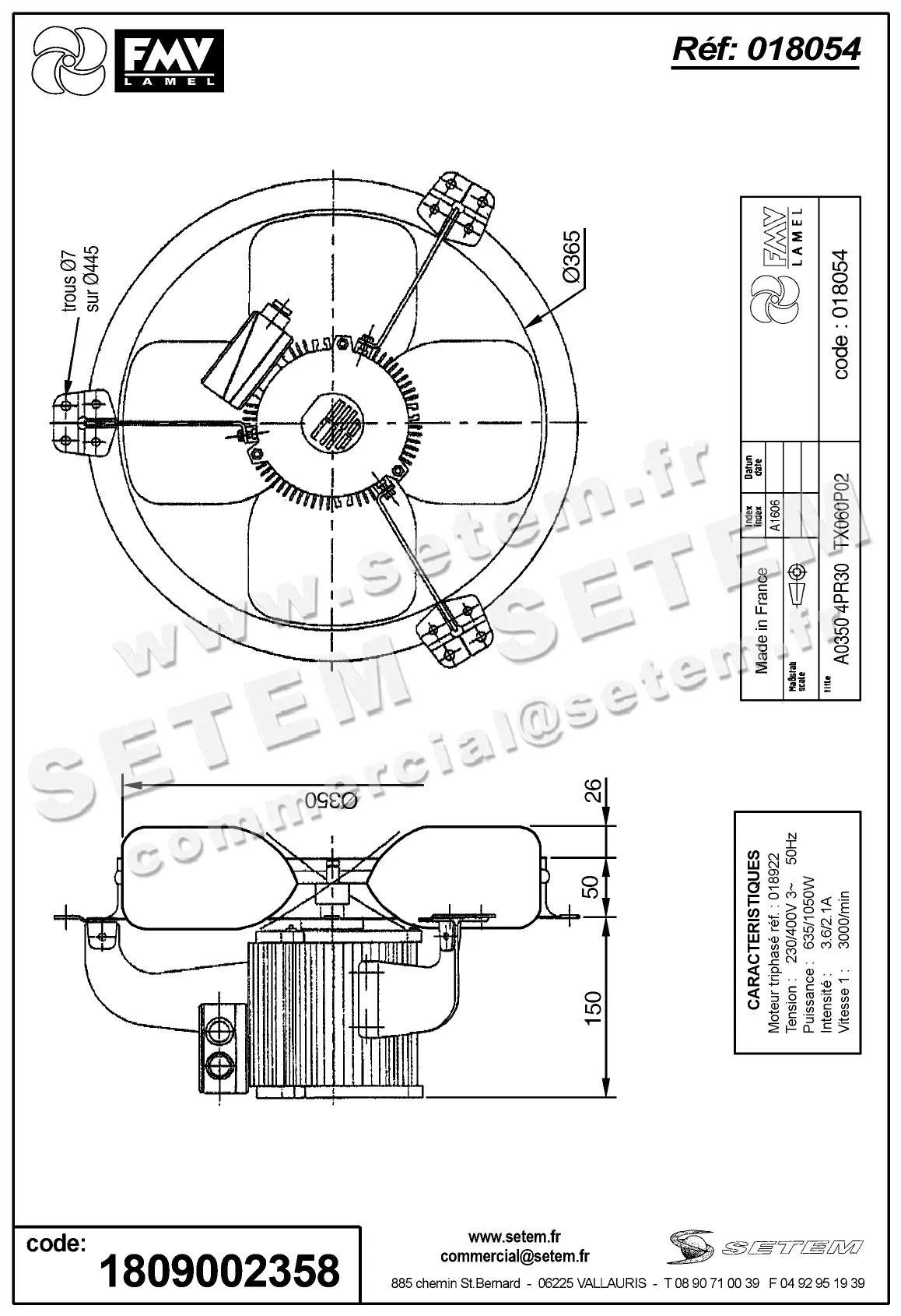 1809002358-VENTILATEUR FMV S350.4PR30.TX60P2 *18054*