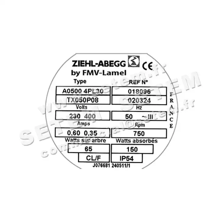 1809002362-VENTILATEUR FMV A0500.4PL30.TX050P08 *18096* 2