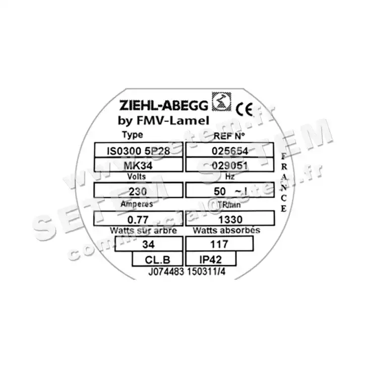 1809002390-VENTILATEUR FMV IS0300.5P28.MK34 *25654* 3