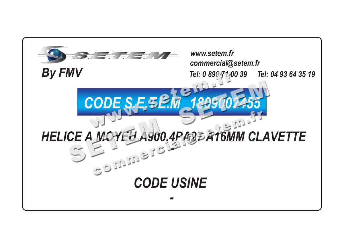 1809002455-HELICE A MOYEU A900.4PA27 A16MM CLAVETTE FMV 4