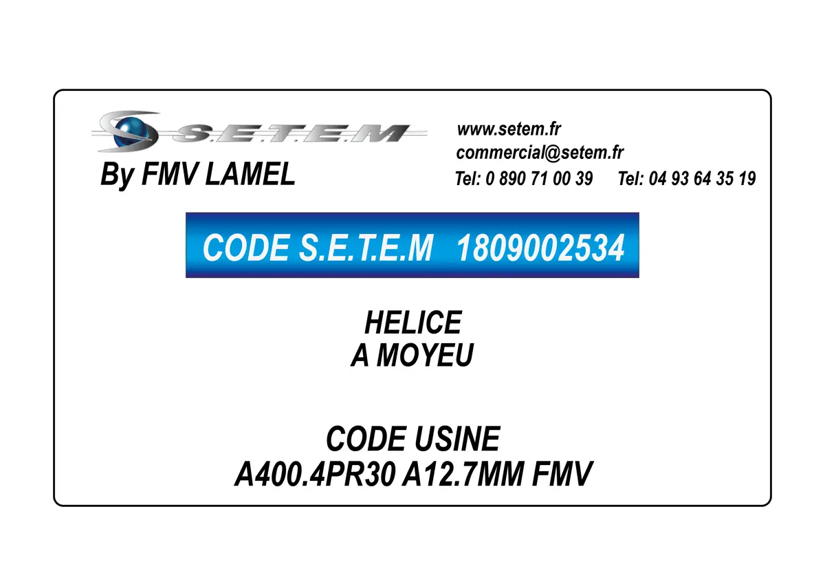 1809002534-HELICE A MOYEU A400.4PR30 A12.7MM FMV