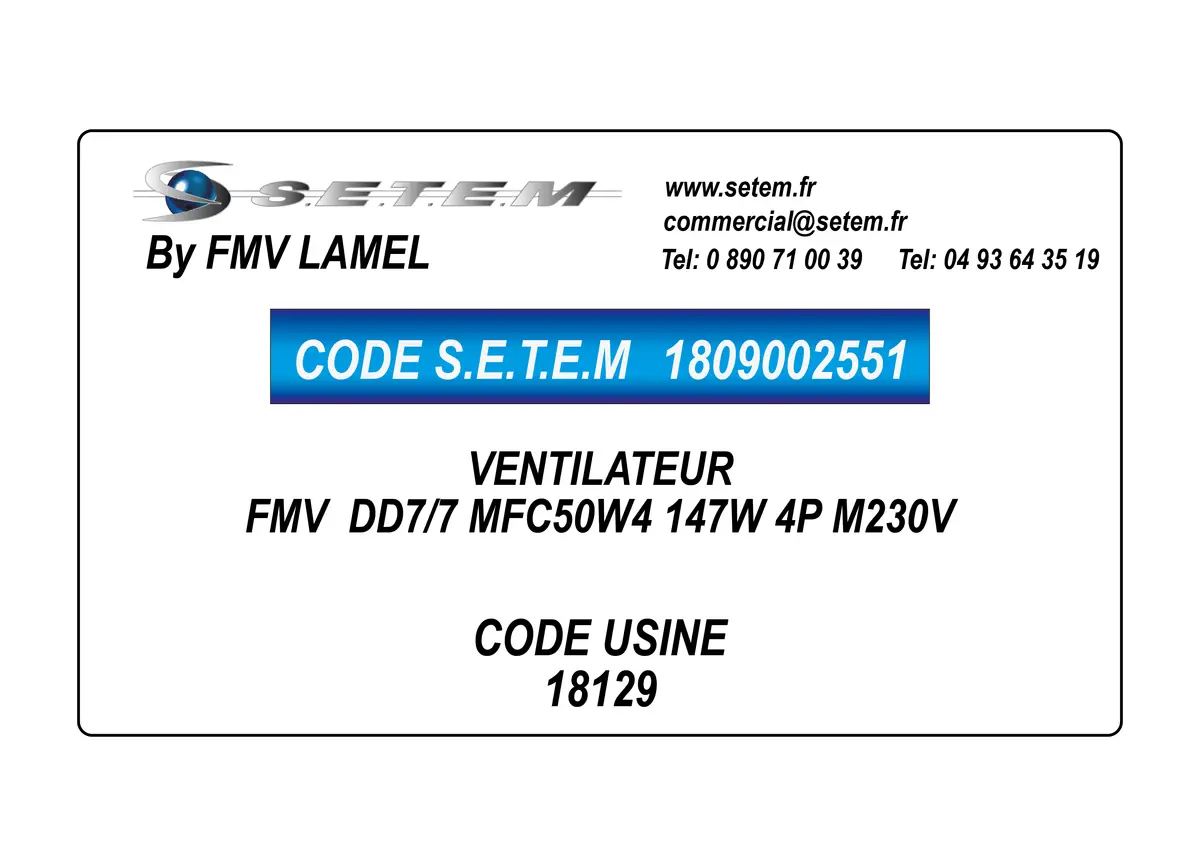 1809002551-VENTILATEUR FMV DD7/7 MFC50W4 147W 4P M230V *18129*