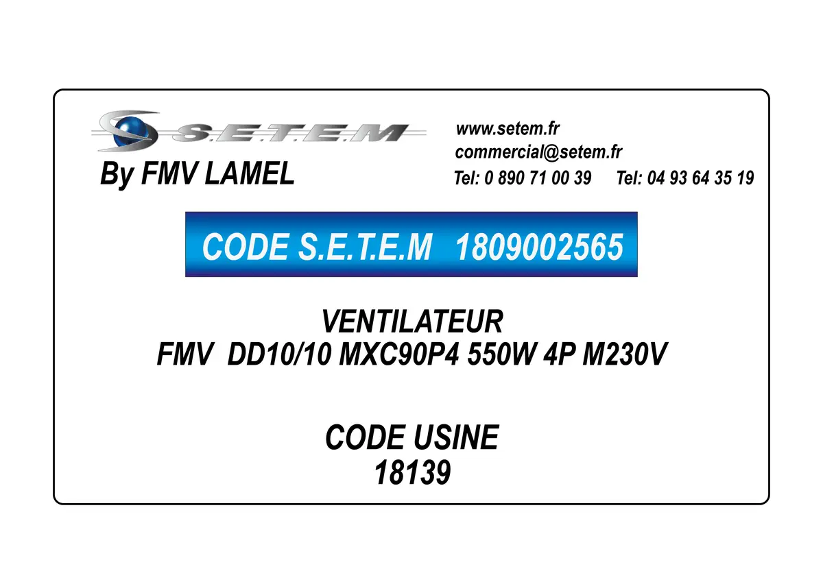 1809002565-VENTILATEUR FMV DD10/10 MXC90P4 550W 4P M230V *18139*